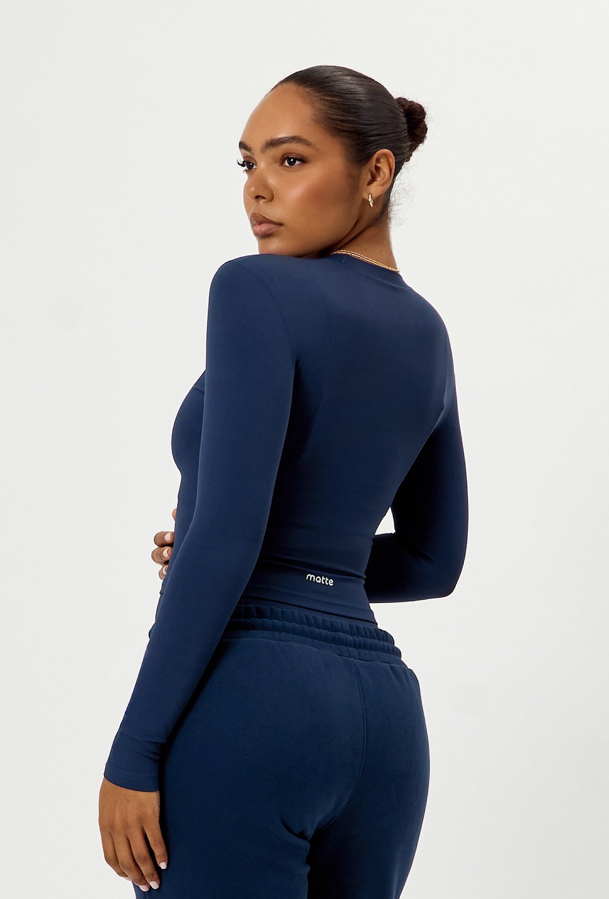 Cloudform Long Sleeve Crop - Navy