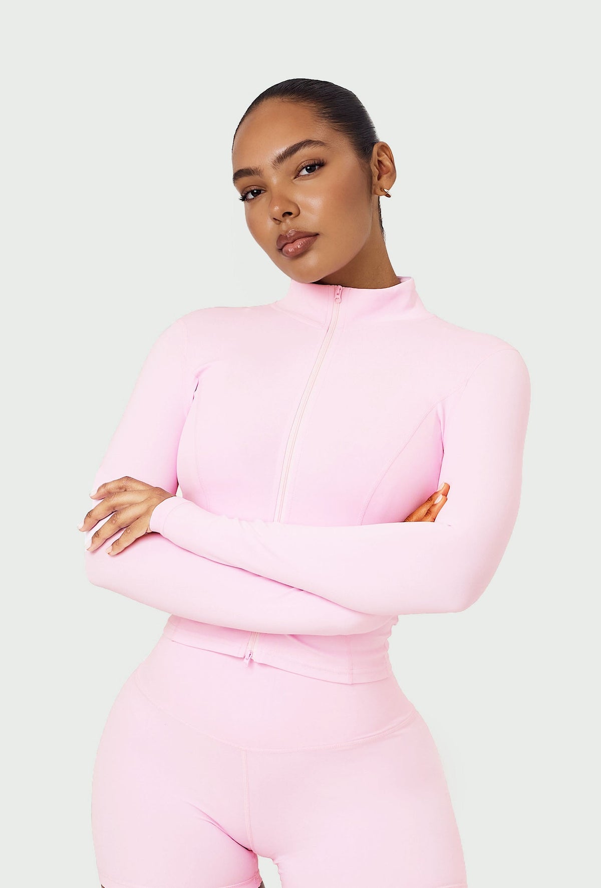Sculpt Zip Long Sleeve - Ballet Pink