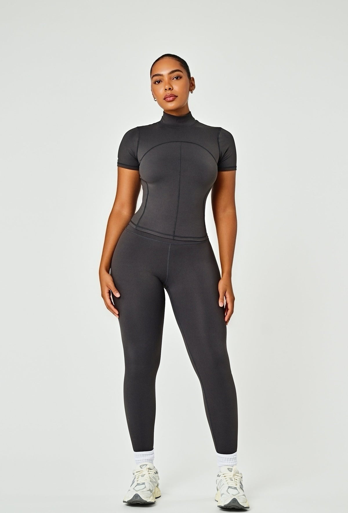 Contour Mock Neck - Slate Gray
